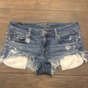 American Eagle Outfitters Frayed Blue Jean Shorts